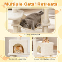 Tangkula Tour pour chat extra haute de 75 pouces avec poteau à griffer en sisal, perchoir supérieur rembourré et doubles condos