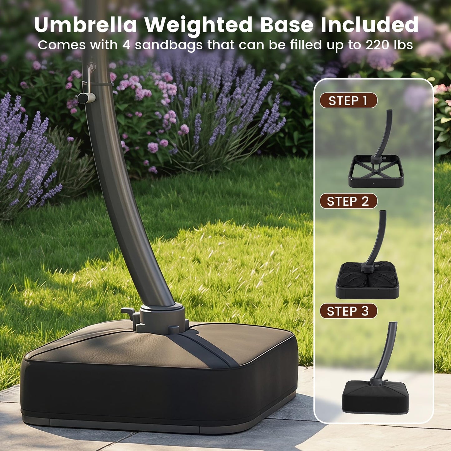 Tangkula 11FT Patio Umbrella with Base Included