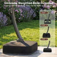 Tangkula 11FT Patio Umbrella with Base Included