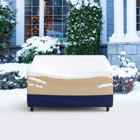 Tangkula Patio Loveseat Cover, 2-Seater Waterproof Outdoor Deep Sofa Cover with Padded Handle & Click-Close Straps