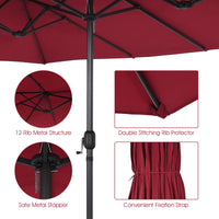 Tangkula 15Ft Double-Sided Patio Umbrella