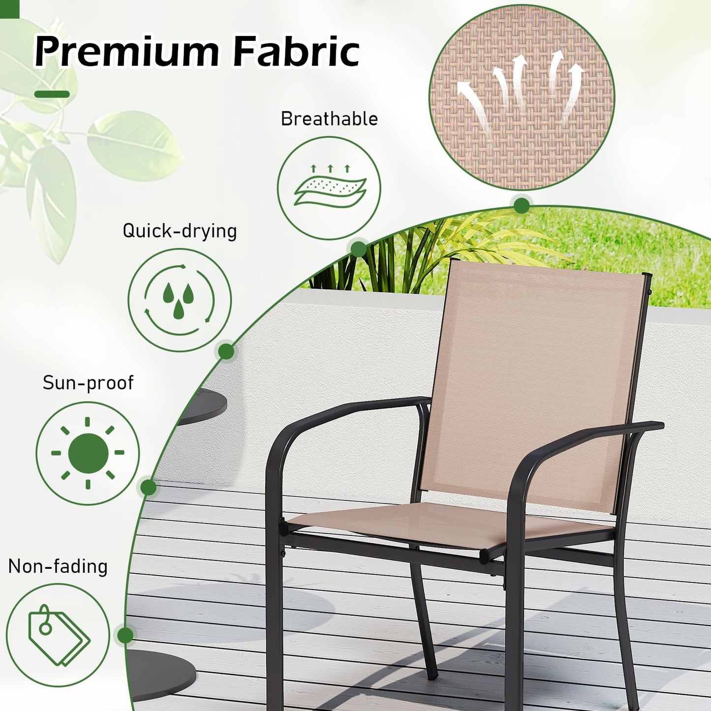 Tangkula Outdoor Dining Chairs Set