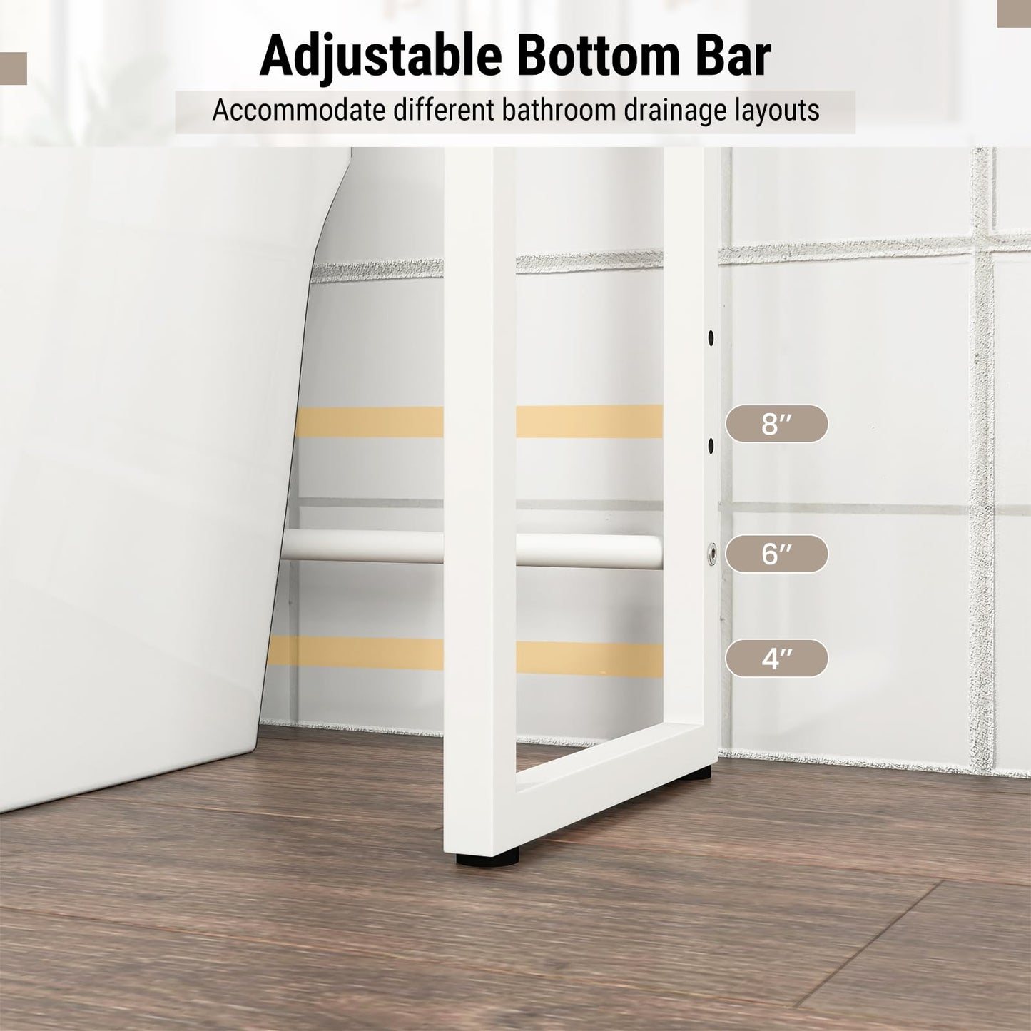 Tangkula 3-Tier Over The Toilet Storage with Hanging Bar & 3 S-Shaped Hooks
