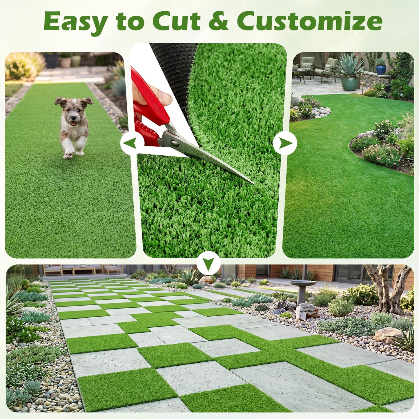 Tangkula Realistic Artificial Turf Rug with 0.3" Pile Height