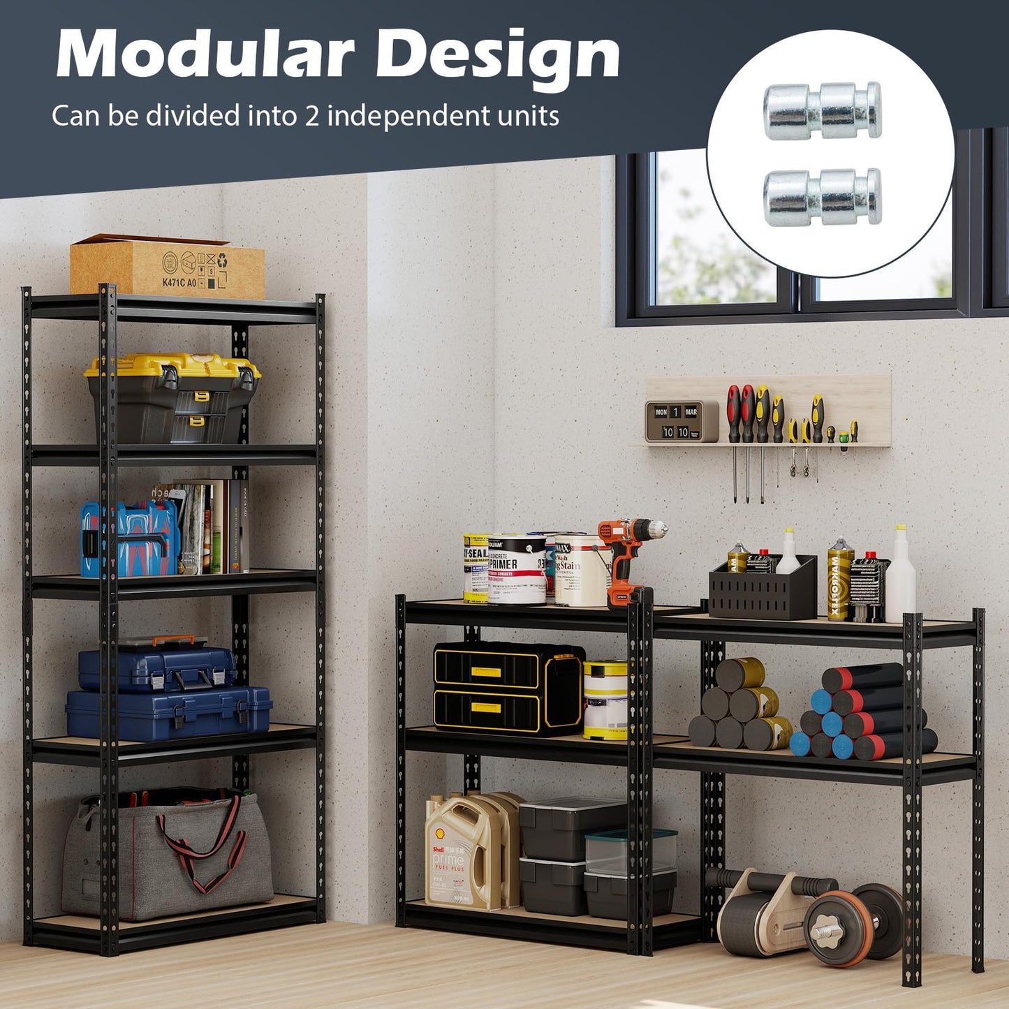 Tangkula 5-Tier Metal Storage Shelves with Adjustable Racks (1/2/3/4)