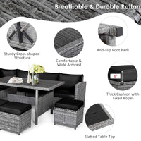 Tangkula 7 Pieces Patio Furniture Set for Backyard Garden Poolside