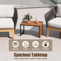 Tangkual 2-in-1 Patio Acacia Wood Side Tables