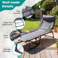 Tangkula 3 in 1 Lounge Chair Outdoor with Cushion