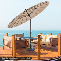 Tangkula 9FT Round Patio Umbrella, Outdoor Market Umbrella with 18 Fiberglass Ribs