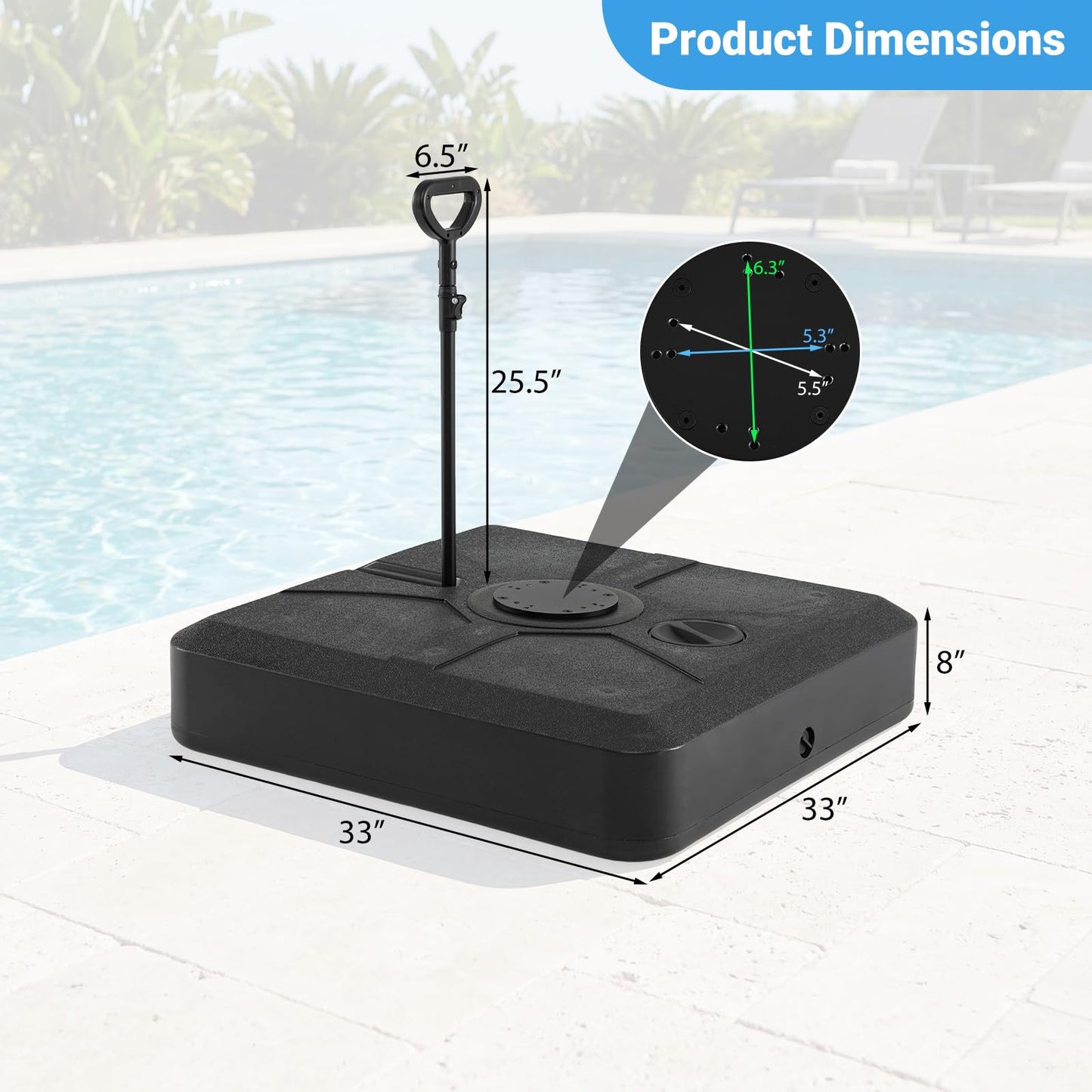 Tangkula 330 lbs Umbrella Base with Wheels