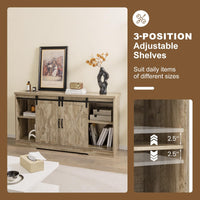 Tangkula Sliding Barn Door TV Stand for TVs up to 65”