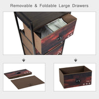 4 Drawer Dresser, Vertical Dresser Storage Tower with Fabric Drawers and Steel Frame