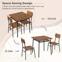 Tangkula Square Dining Table Set for 2