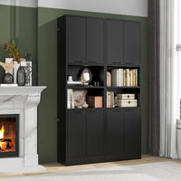 Tangkula 75" Tall Bathroom Storage Cabinet, Bathroom Floor Cabinet with 4 Doors & 2 Open Shelves