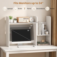 Tangkula Extendable Desktop Bookshelf for Home Office