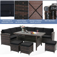 Tangkula 7 Pieces Wicker Patio Furniture Set for Backyard Garden Poolside