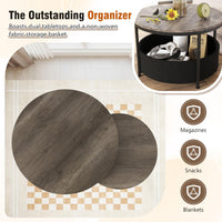 Tangkula Round Nesting Coffee Table Set of 2