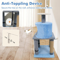 Tangkula 31.5 Inch Multi-Level Cat Tower with Jute Scratching Posts