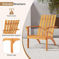 Tangkula Outdoor Adirondack Chair Solid Acacia Wood Fire Pit Chair (1/2/4)