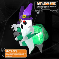 Tangkula 3.6 FT Halloween Inflatable Ghost Broke Out from Window