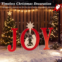 Tangkula 3 Pieces Outdoor Christmas Joy Nativity Yard Signs Decoration Set