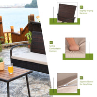 4/8 PCS Patio Rattan Furniture Set, Outdoor Conversation Set