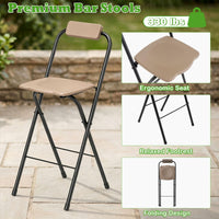 Tangkula 3 Piece Patio Bar Set | Grill Gazebo & 2 Foldable Bar Stools with Awning