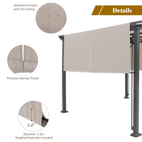 Tangkula 2PCS 16x4 Ft Universal Replacement Canopy for Pergola Structure
