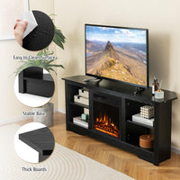 Tangkula Home Entertainment Center with 18” 1500W Electric Fireplace