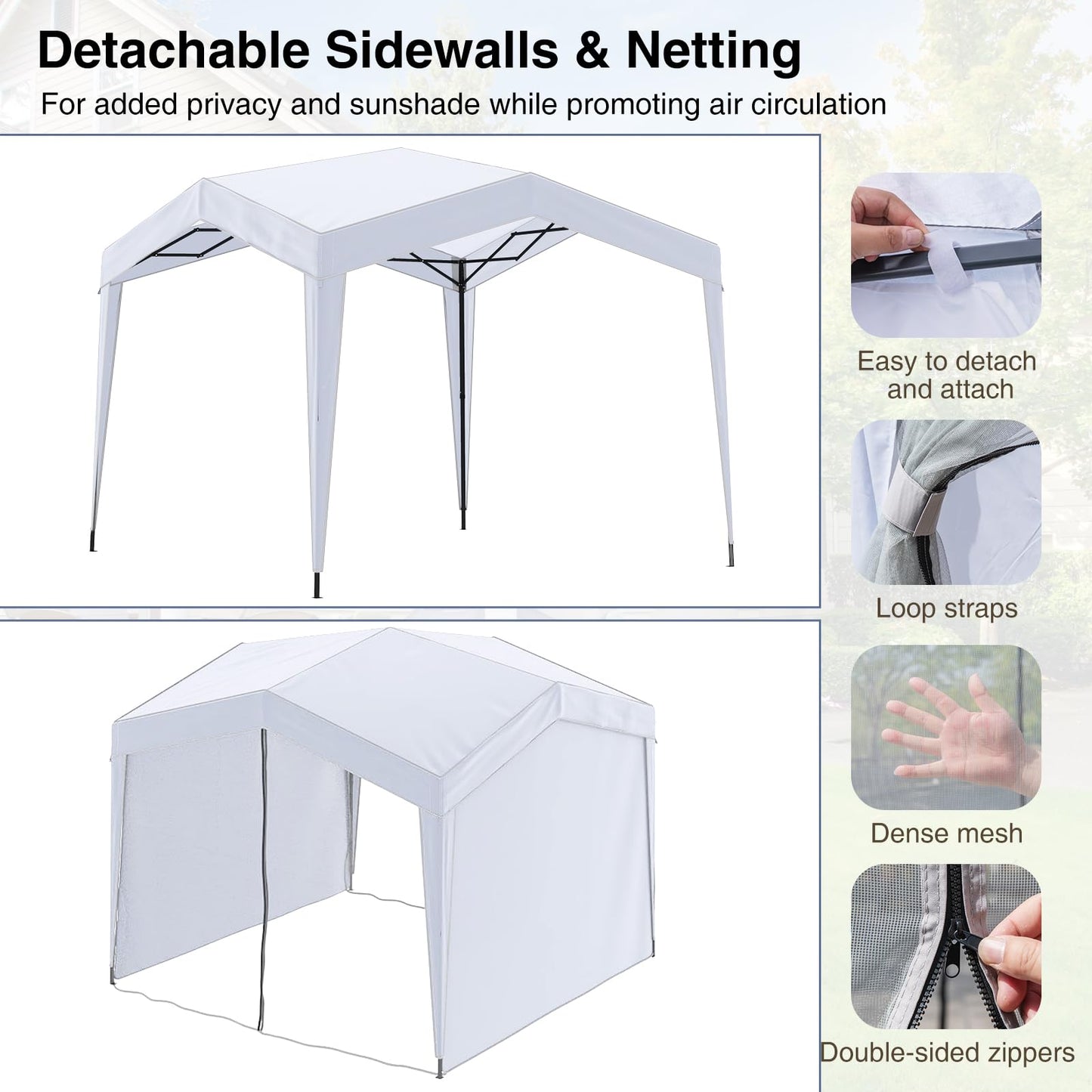 Tangkula 10x10Ft Pop up Canopy with Sidewalls