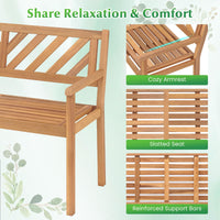Tangkula 2-Person Patio Garden Bench with Armrests & Backrest