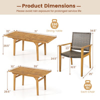 Tangkula 9 Pieces Patio Table and Chairs Set for 8 for Deck Backyard Poolside