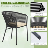 Tangkula Patio Chairs Set of 4 w/Curved Backrest