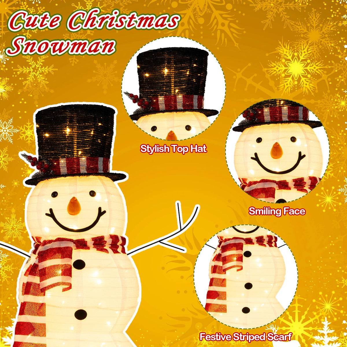 Tangkula 4.2 FT Outdoor Lighted Christmas Snowman