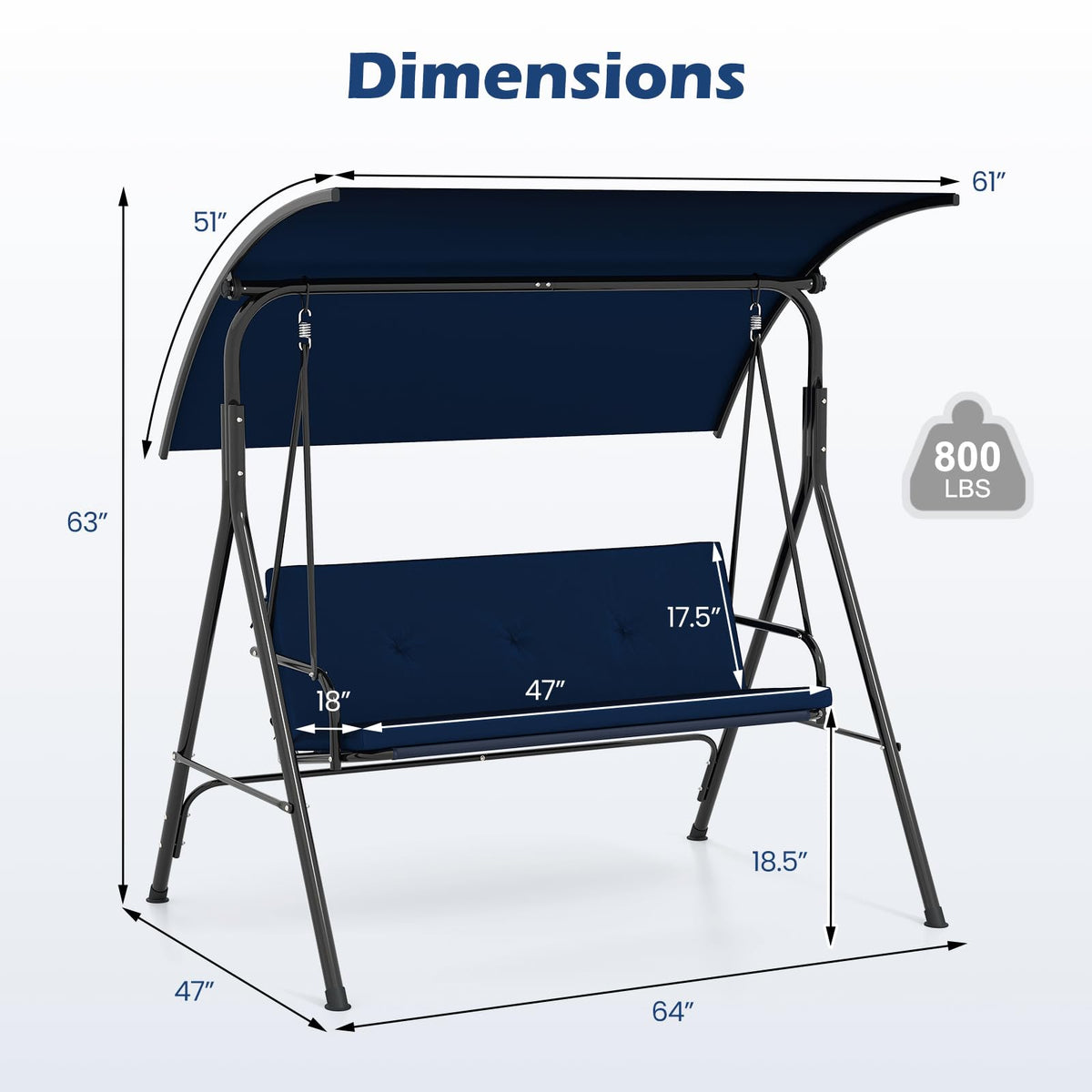 Tangkula 2 Person Porch Swing for Garden