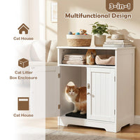 Tangkula Litter Box Enclosure Wooden Enclosed Cat Box Cabinet(23.5 Inch)