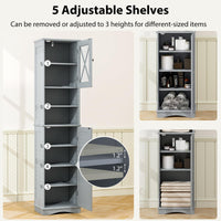 Tangkula 67" H Tall Bathroom Cabinet(15.5 x 12 x 67 Inch)