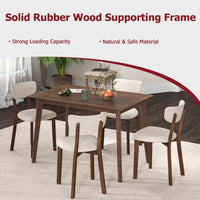 Tangkula Dining Table Set for 4 Dinette Set with Table and 4 Padded Seat