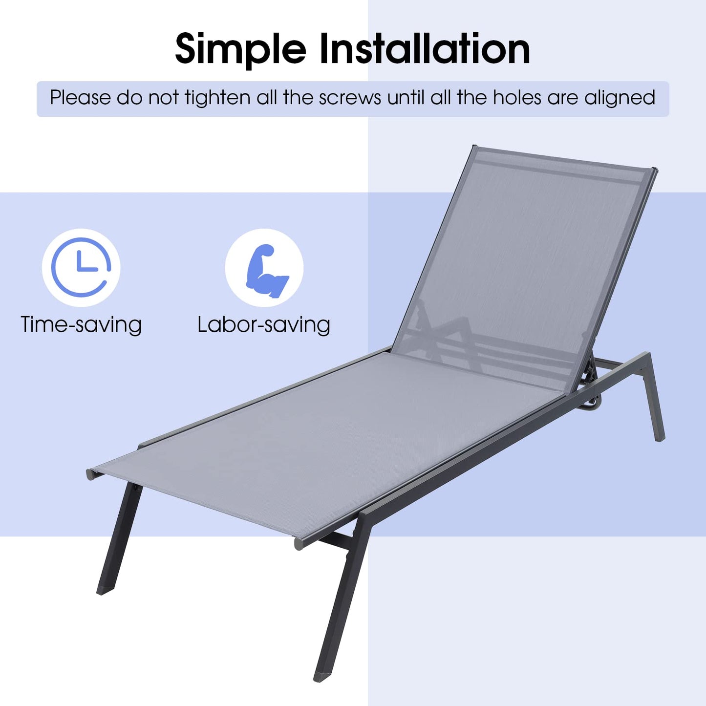 Tangkula Outdoor Adjustable Chaise Lounge Chair