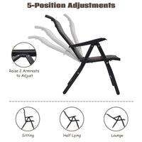 Tangkula Patio Rattan Folding Chair