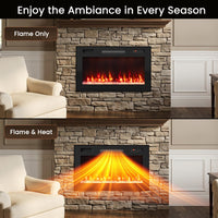 Tangkula 30"/36"/40"/50"/60"/72" Smart Electric Fireplace