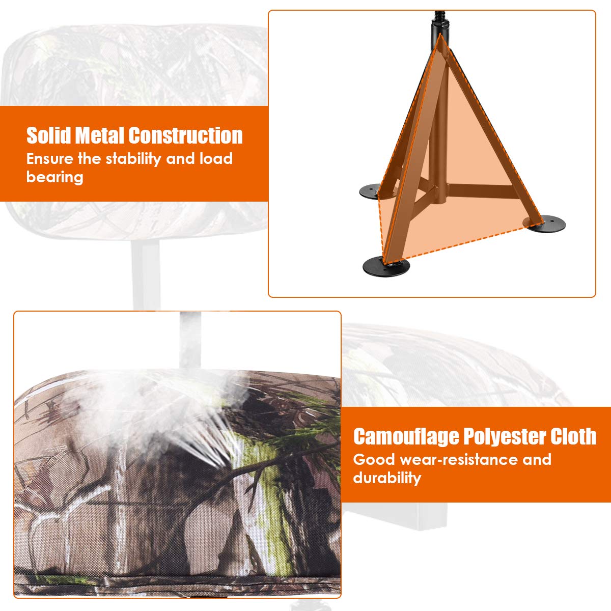 360 Swivel Camo Hunting Chair - Tangkula