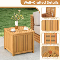 Tangkula 2-in-1 Outdoor Side Table with Storage