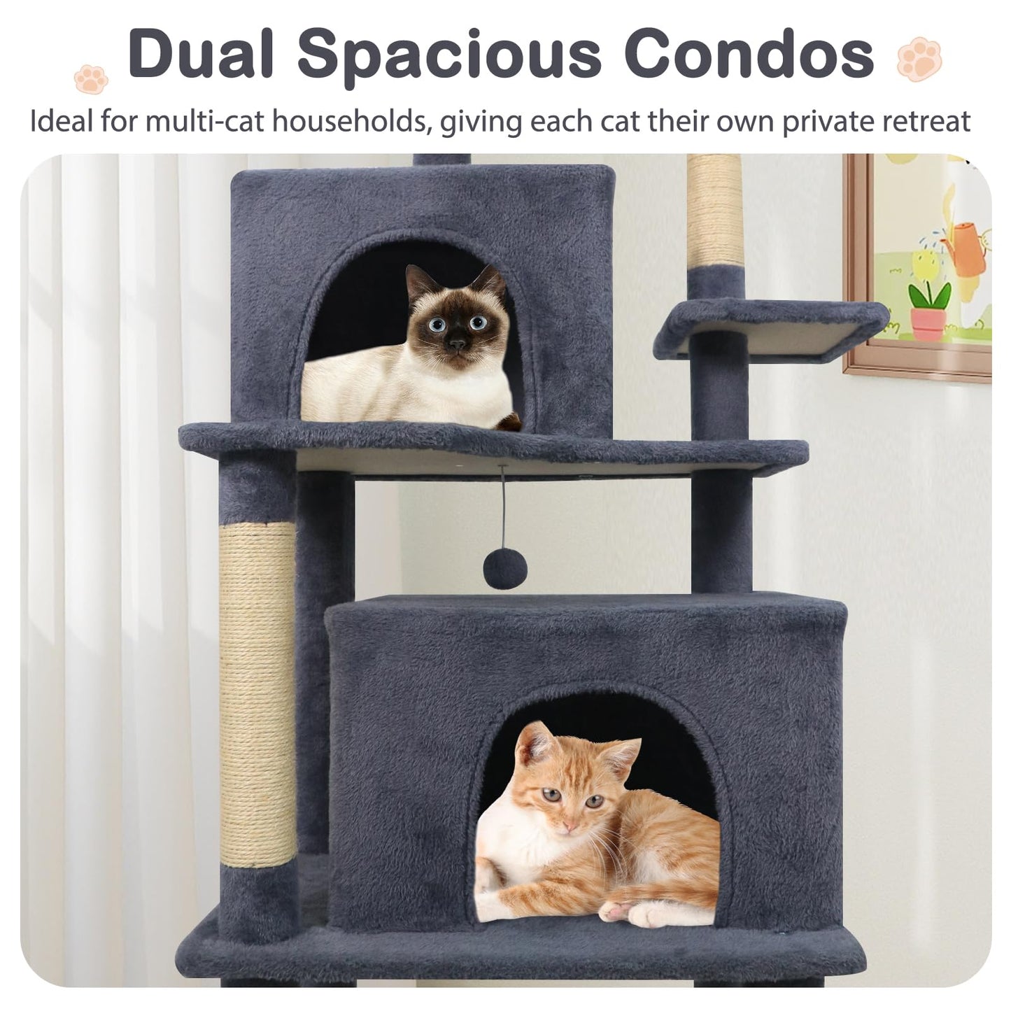 Tangkula 70 Inch Tall Cat Tree with Sisal Scratching Posts