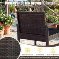 Tangkula 5 Pieces Wicker Patio Conversation Set for Porch