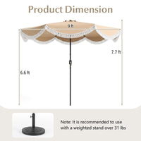 Tangkula 10 FT Patio Umbrella with Fringe