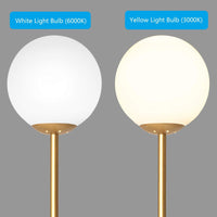 Tangkula Globe Floor Lamp, Mid Century Modern Standing Lamp with Acrylic Lampshade (Gold)