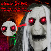Tangkula Hanging Halloween Decoration Sound-Activated Witch Holding Ghost Girl with Spooky Sounds