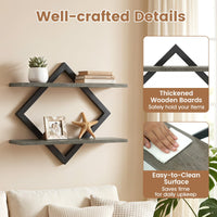 Tangkula Floating Shelves for Wall with Geometric Frame