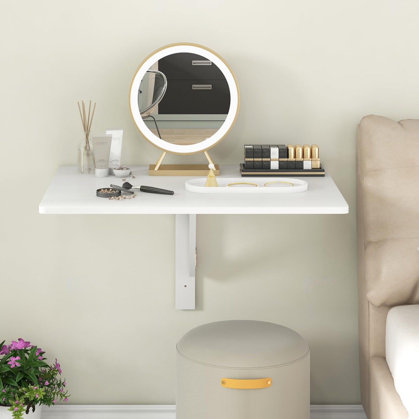 TANGKULA Wall Mounted Floating Desk for Study
